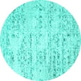 thumbnail image 1 of Ahgly Company Indoor Round Solid Turquoise Blue Modern Area Rugs, 7' Round, 1 of 4