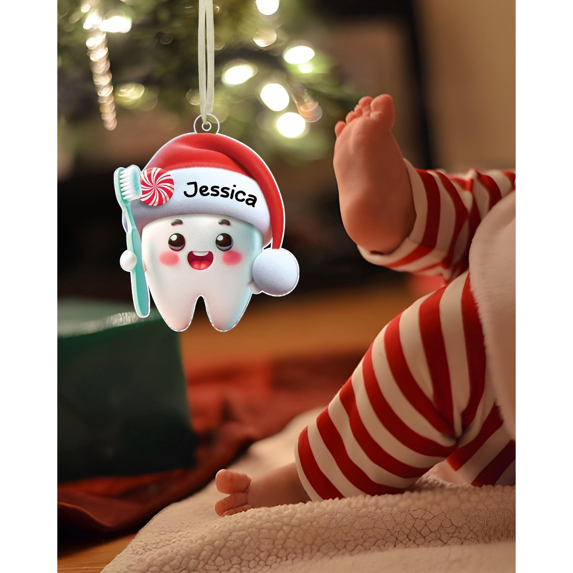 Personalized Dentist Christmas Ornament, Baby's First Christmas Ornament, Custom Newborn Gift, Dental Student Gift, Baby Shower Gift