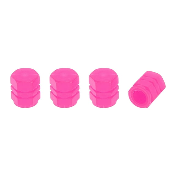 4 Pcs Fluorescent Layer Tire Valve Stem Caps for Car Truck Motorbike Bicycle Tyre Valve Dust Covers Decorative Polystyrene Pink 8x16mm