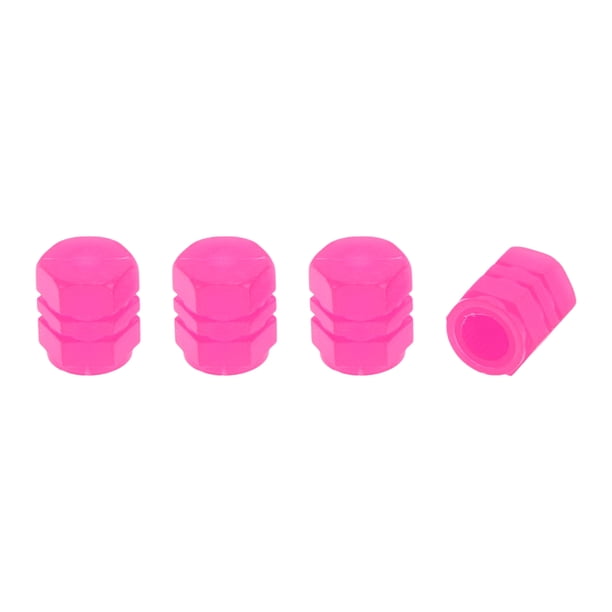 4 Piezas de tapas de vástago de válvula de neumático fluorescentes para coche, camión, motocicleta, bicicleta, cubiertas decorativas de poliestireno rosa 8x16mm