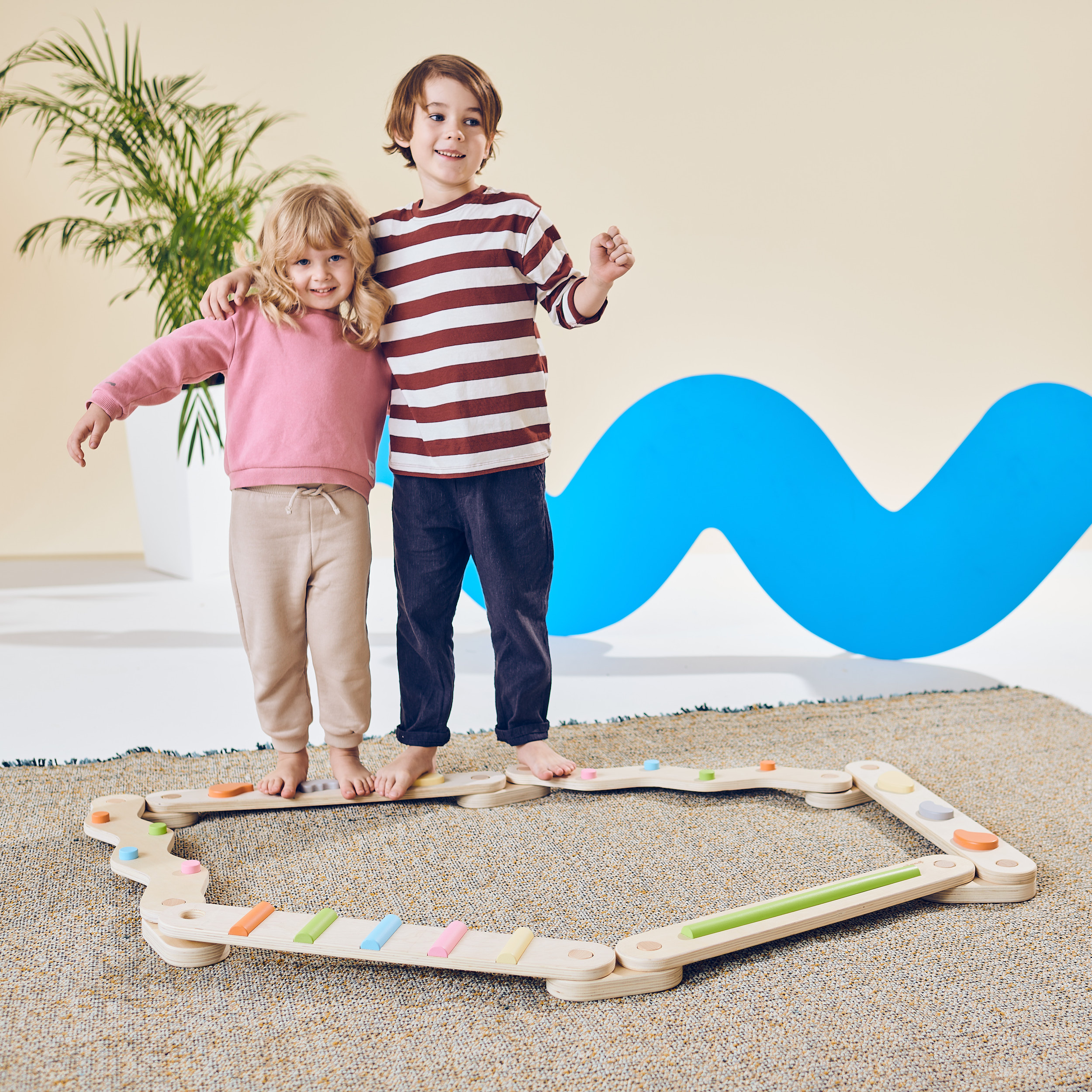 GROWGO Montessori Toddler Balance Beam for Kids 35 Set of 6 Wooden