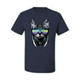 thumbnail image 2 of DJ Kitty Cat with Headphones | Mens Cat Lover Graphic T-Shirt, Navy, X-Large, 2 of 3