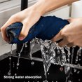 thumbnail image 6 of Snmubt Household Kitchen Dishwashing Cloth Thick Super Absorbent Hand Towel No Lint No Oil Rag Tablecloth Housework Cleaning Cloth with Lanyard (Navy, Polyester), 6 of 6