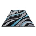 thumbnail image 3 of Arzezum Design Rectangular Area Rug for Living Room,1125 Abstract Black/Blue 7x10 Modern Rugs, Easy to clean, Pet Friendly Indoor carpet for living room, 3 of 6