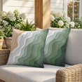 thumbnail image 3 of Pillow Covers 18x18 Set of 2, Sage Green Beach Square Throw Pillow Covers for Couch/Sofa/Living Room, Farmhouse Coastal Ombre Sea Waves Art Decorative Soft Pillowcases for Couch Throw Pillows, 3 of 9
