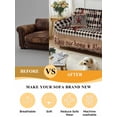 thumbnail image 5 of Texas Star Farmhouse Couch Cover for 2 Cushion Sofa, Rustic Black Plaid Berry Wooden Washable Loveseat Sofa Covers Slipcover for Sectional Sofas L-Shaped, Couch Throw Cover 71"x118", 5 of 9