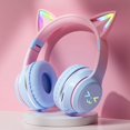 thumbnail image 1 of Auriculares portátiles con brillo RGB, luz controlable con Bluetooth, oreja de gato, reducción de ruido, inalámbricos, Bluetooth, Pc Gamer, 1 of 5