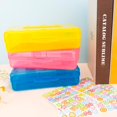 thumbnail image 2 of Yellow Pencil Case, Pencil Box, Crayon Box, Blue Pencil Box, Clear Pencil Case, Plastic Pencil Case Aesthetic, Hard Pencil Case with Stickers, Pink Pencil Case, Large Plastic Pencil Box 3 Pack, 2 of 6