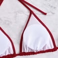 thumbnail image 6 of Yuanlook Women's 3 Piece Swimsuits Halter Neck Bikini Sets Triangle Bathing Suit with Beach Skirt Cover Up for Beach Holiday Poolside - Wine - L, 6 of 9