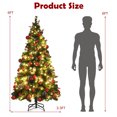 thumbnail image 3 of Costway Arbre de Noël Pré-Éclairé de 6 Pieds avec Pommes de Pin, Baies Rouges et Ornements, 3 of 10