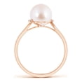 thumbnail image 2 of ANGARA Japanese Akoya Cultured Pearl and Diamond Bypass Ring in 14K Rose Gold for Women | June Birthstone, Birthday, Anniversary, Jewelry Gift for Women | Pearl Ring, 2 of 7