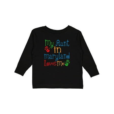 

Inktastic My Aunt in Maryland Loves Me Boys or Girls Long Sleeve Toddler T-Shirt