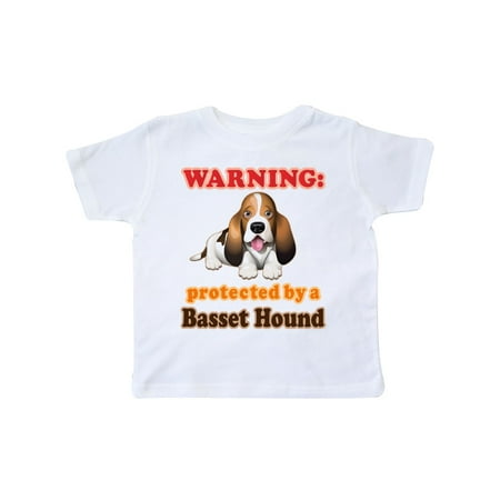 

Inktastic Protected by a Basset Hound Funny Dog Gift Toddler Boy or Toddler Girl T-Shirt