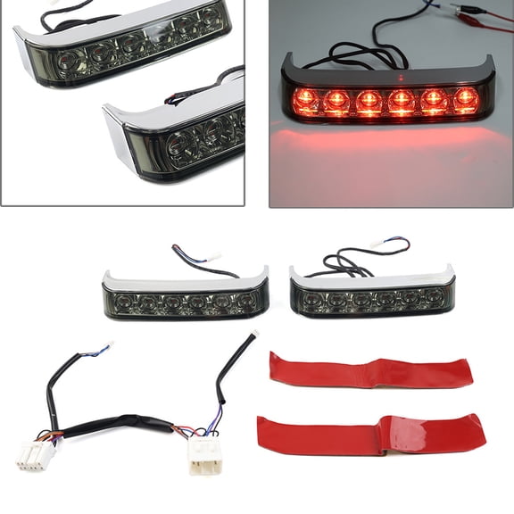 NS Motorbike Saddlebag Tail Light, LED Side Box Luggage Run Brake Turn Signal Tail Light Lamp for Electra Street Glide 1997-2013, Chrome Housing