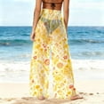 thumbnail image 4 of Byworldtasic Women's Chiffon Lightweight Sun Protection Beach Pants Cover Pants Wide Leg Bohemian Style Printed Pants, 4 of 7