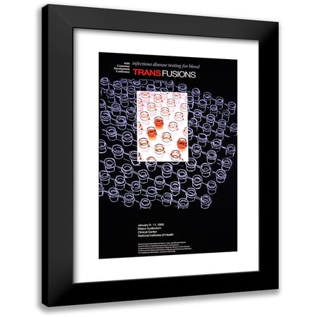 National Institutes of Health 11x14 Black Modern Framed Museum Art Print Titled - Infectious Disease Testing for Blood Transfusions (1995)