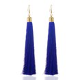 thumbnail image 1 of Qarigey Pendientes de borla, joyería exagerada tribal larga bohemia, adorno colgante de oreja multicolor, pendiente de regalo para el Día de Ropa, zapatos y accesorios Miscelánea azul zafiro, 1 of 6