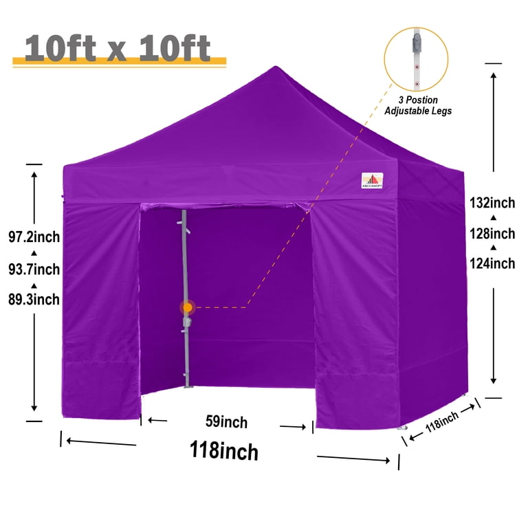 ABCCANOPY, Commercial Canopy Tent, 10' x 10', Purple - Walmart.com