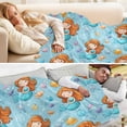 thumbnail image 5 of Camping Blankets Ultralight travel Fluorescent blanket 55*70in Flannel Fabric Ultra-soft Warm and Lightweight Little Mermaids and Seashells, 5 of 8