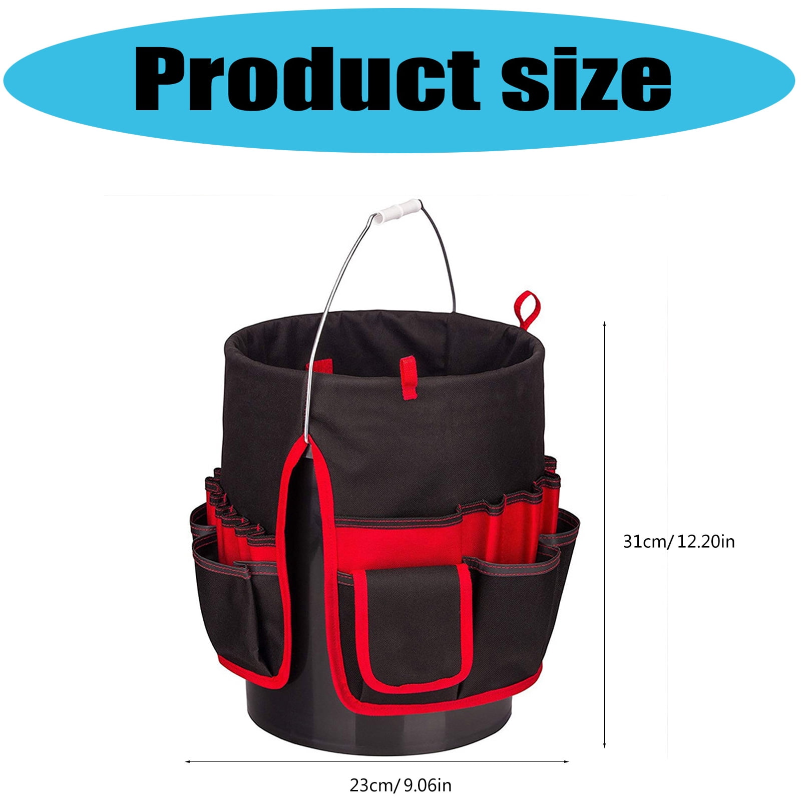 Large Capacity Waterproof Bucket Shaped Tool Bag Organizers Multi Compartment Design Ideal For Hand Toos Garden Supplies