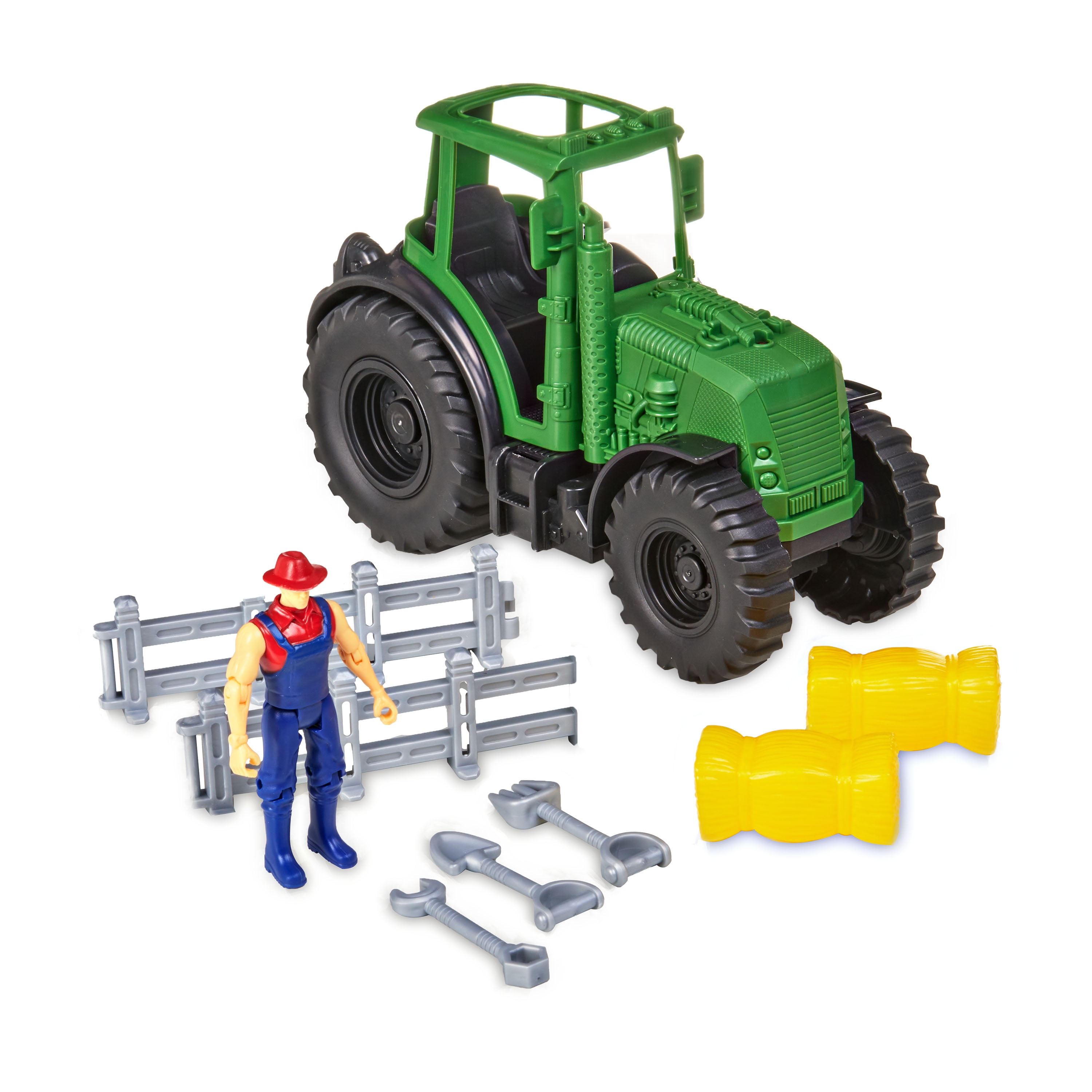 Large Kids Farm Tractor 3 Colours Tractor Toy Farm Play Set 