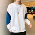 thumbnail image 3 of Camiseta estampada para hombre, sudadera con cuello redondo, sudadera azul sin capucha, estilo coreano de invierno, precio bajo, 3 of 5