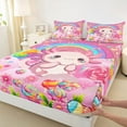thumbnail image 3 of Manfei Cartoon Animal Axolotl Twin Sheet Sets,Kawaii Ocean Animal Twin Fitted Sheet,Colorful Candy Pink Daisy Flat Sheet For Teens,Ultra Soft Home Decor,3 Pieces, 3 of 7