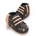 thumbnail image 3 of GYRATEDREAM Baby Boys Girls Frewalker Crib Shoes Infant Print Non-Slip Walking Shoes Toddler Soft Sole Bottom Shoes with Shoelaces Black for 0-18M, 3 of 8