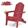 thumbnail image 1 of Gymax Patiojoy Folding Patio Adirondack Chair Weather Resistant Cup Holder Yard Red, 1 of 8