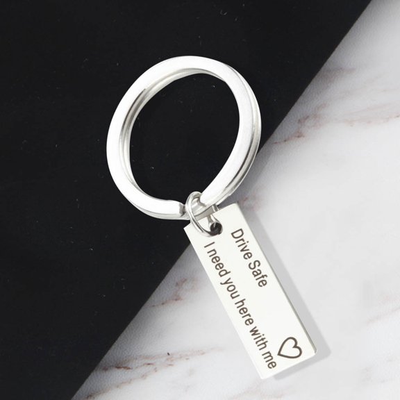 SPRING PARK Drive safely Letters Tag keychain charm car key Ring Gifts