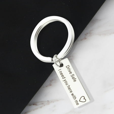 - HiCoup Drive Safe Letters Tag Charm Pendant Car Keychain Key Ring Couple Lovers Gifts