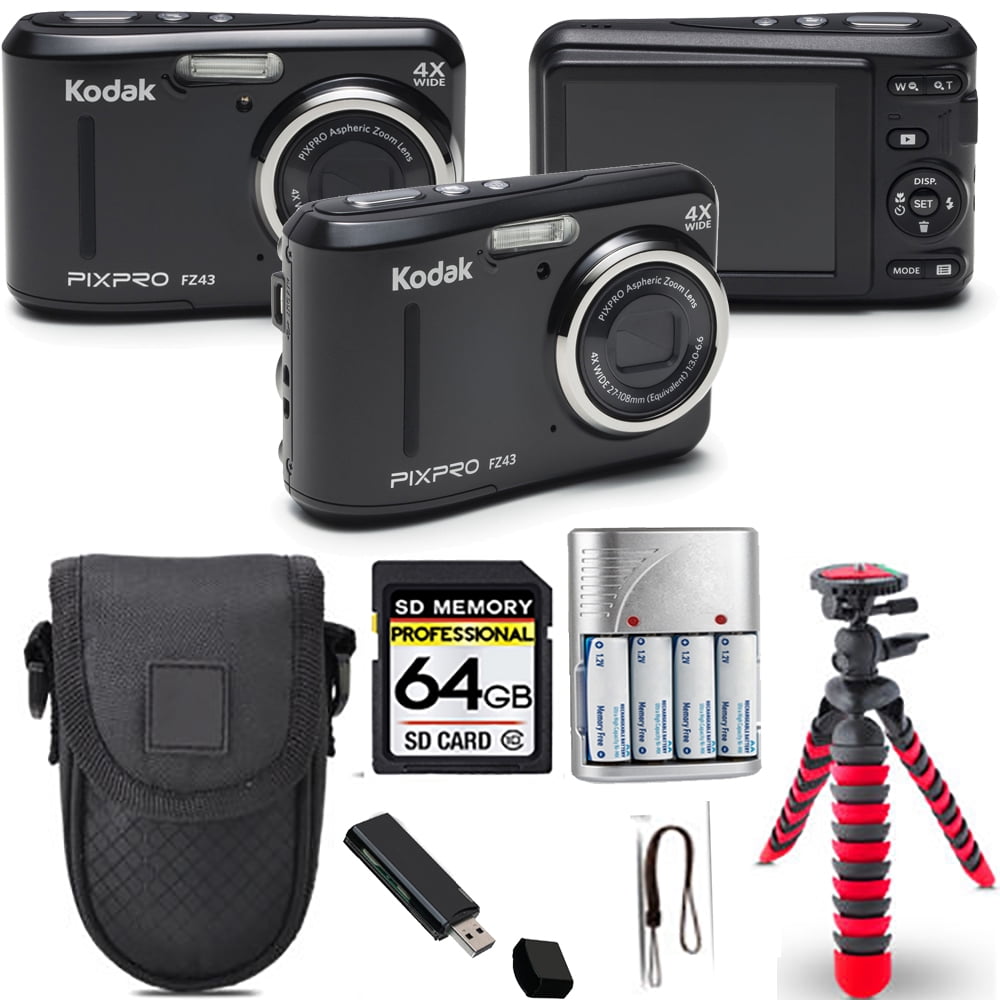 Kodak PIXPRO FZ55 Compact Digital Camera 64GB Kit with Spider