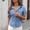 01 Light Blue, variant on Women's Solid-Color Pocket Short-Sleeve Button-Down Collar Casual Fashionable Cool Denim Shirt