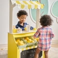 thumbnail image 5 of Teamson Kids Wooden Lemonade Stand Playset with 18-Piece Pretend Play Kit & Storage,Yellow & White, Age 3+, 5 of 11
