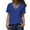 Blue, variant on yunLCZ Basic T Shirts Womens Solid Color T Shirts V Neck Summer Short Sleeve Tops Tees Women's Short Sleeve Shirts