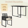 thumbnail image 3 of Gymax 3PCS Patio PE Wicker Furniture Set Cushioned Chairs w/Folding Backrest Backyard, 3 of 10