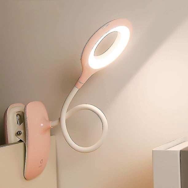 Lámpara de lectura con clip LED Lámpara de mesa con protección ocular regulable - Rosa