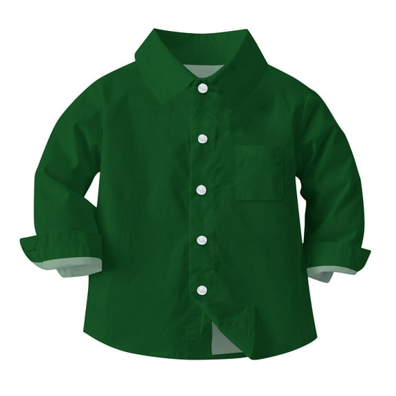 HOMADLES Long Sleeve Shirts for Men Solid Button Down Shirt Lapel Casual, Uniform Shirt Green 7 T