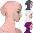 thumbnail image 2 of Soft Solid Color Women Full Cover Scarf Cap Underscarf Neck Head Bonnet Hat, 2 of 8