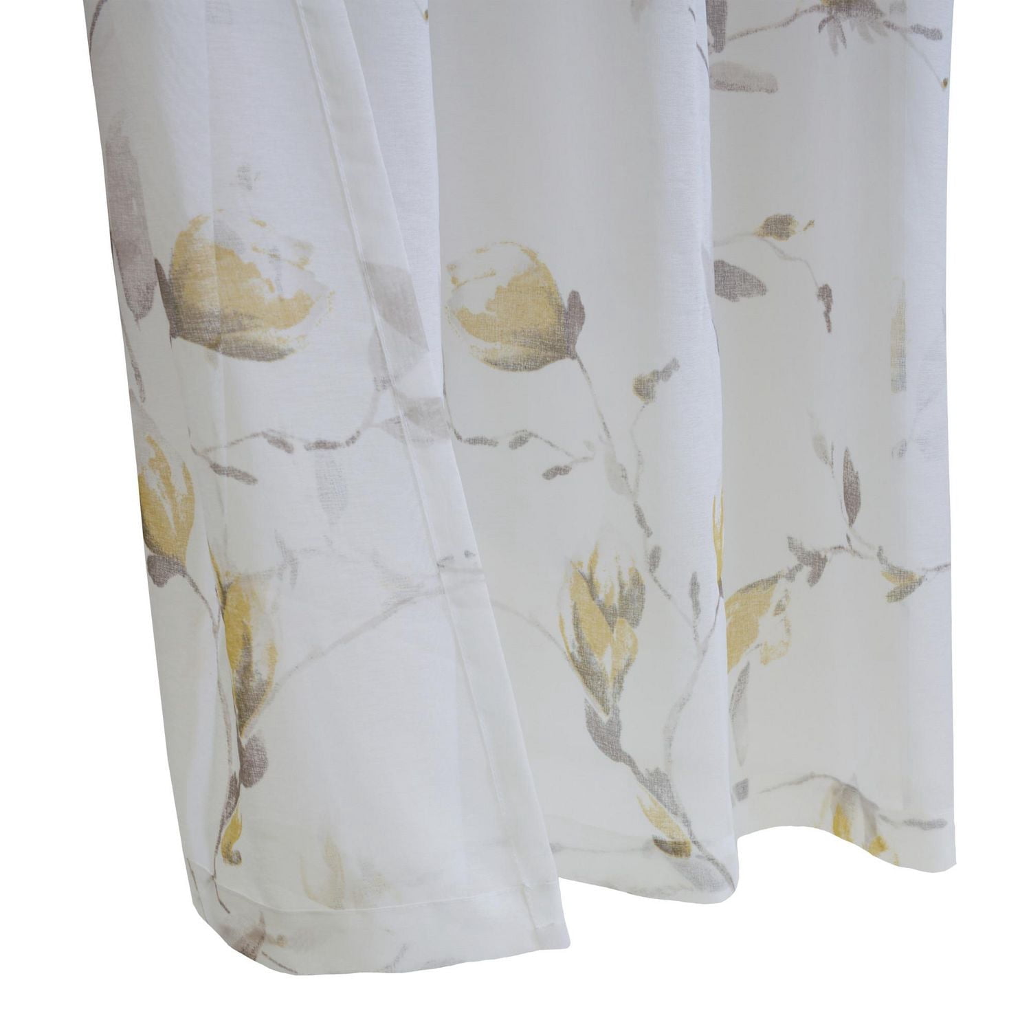 Loft Living Synergy, panneau de rideau à oeillets faux lin diaphane imprimé floral 52" x 63