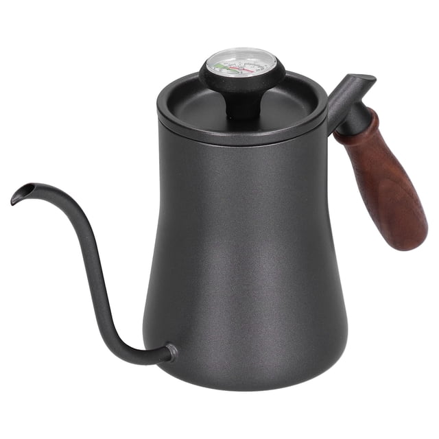 Electric Coffee Kettle, Wooden Handle Coffee Kettle For Home For Office Black