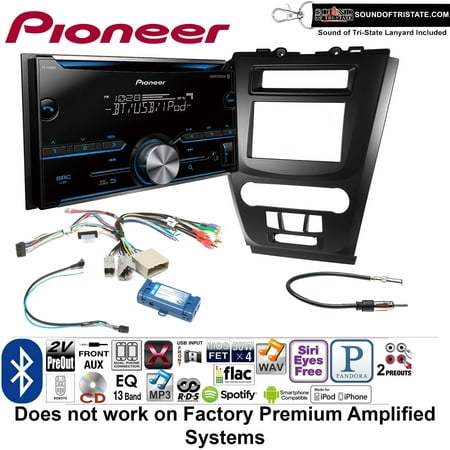 Pioneer FH-S500BT Double Din Radio Install Kit with CD Player Bluetooth Fits 2010-2012 Fusion (Black) (Not for factory amplified systems) + Sound of Tri-State (Best Factory Car Stereo System)