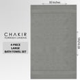thumbnail image 5 of Towels Chakir Turkish Linens 100% algodón, 4 toallas de baño, color gris, 5 of 5
