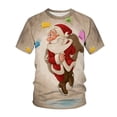 thumbnail image 2 of Camiseta de manga corta con estampado 3d de Papá Noel para hombre, Camiseta holgada de talla grande, Top transpirable cómodo, regalo de Navidad, Verano, 2 of 3