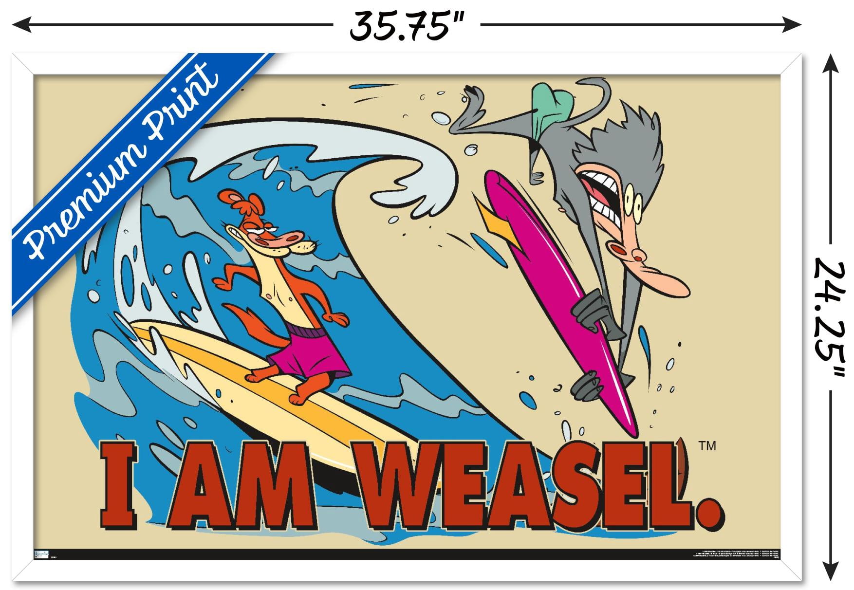 I Am Weasel - Surf Wall Poster, 22.375" x 34", Framed
