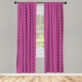 thumbnail image 4 of Ambesonne Abstract Window Curtains, Geometric Floral Mosaic, Each 28" W x 84" L, Dark Magenta Pink, 4 of 4