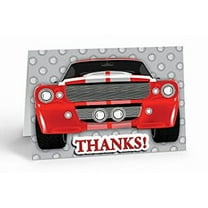 Muscle Car Theme Thank You Note Card - 10 Boxed Cards & Envelopes