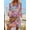 Colorful, variant on ZOELNIC Womens Casual V Neck 3/4 Sleeve Boho Printed Loose Short Mini Summer Beach Dress, S