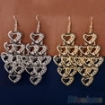 thumbnail image 2 of Grandest Birch Women's Hollow Multilayer Sweet Heart Dangle Hook Long Earrings Jewelry Alloy Silver, 2 of 5