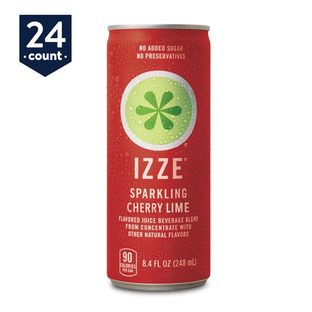 IZZE Sparkling Juice, Cherry Lime, 8.4 oz Cans, 24 Count